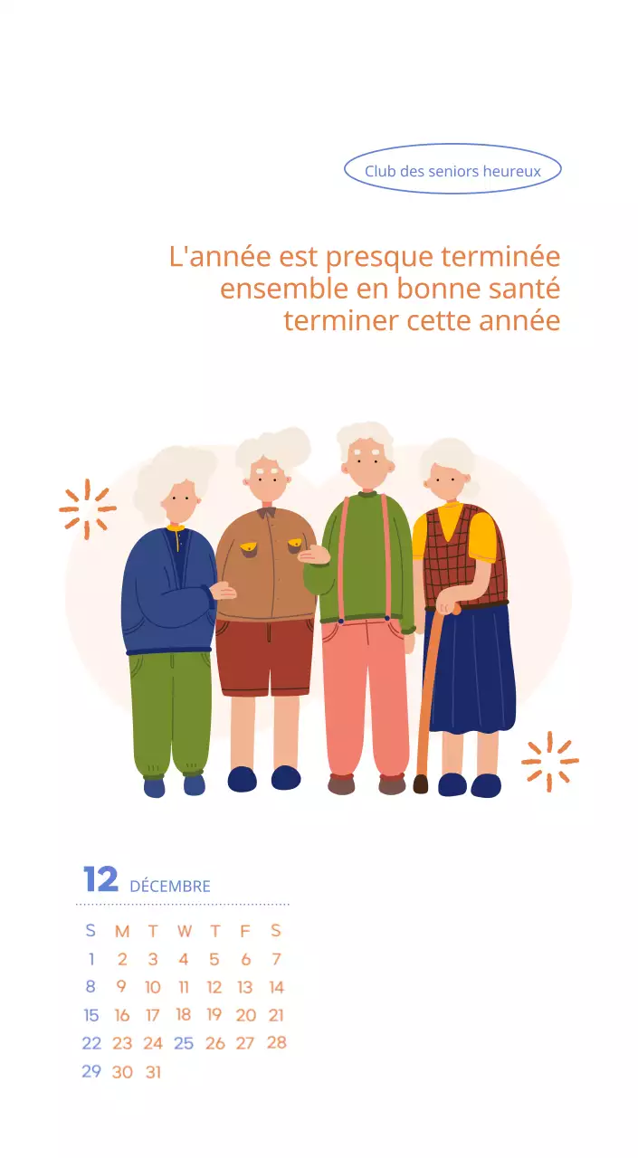 Calendrier de travail avec de belles illustrations