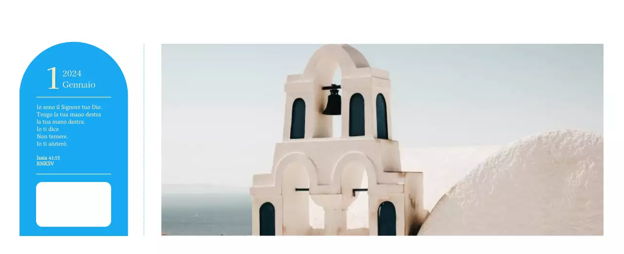 Calendario ecclesiastico blu di concezione moderna