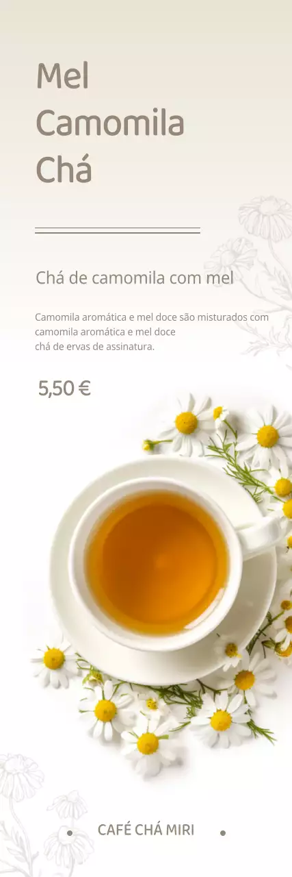 Apresentamos o menu de chá de outono do café bege, suave e quente
