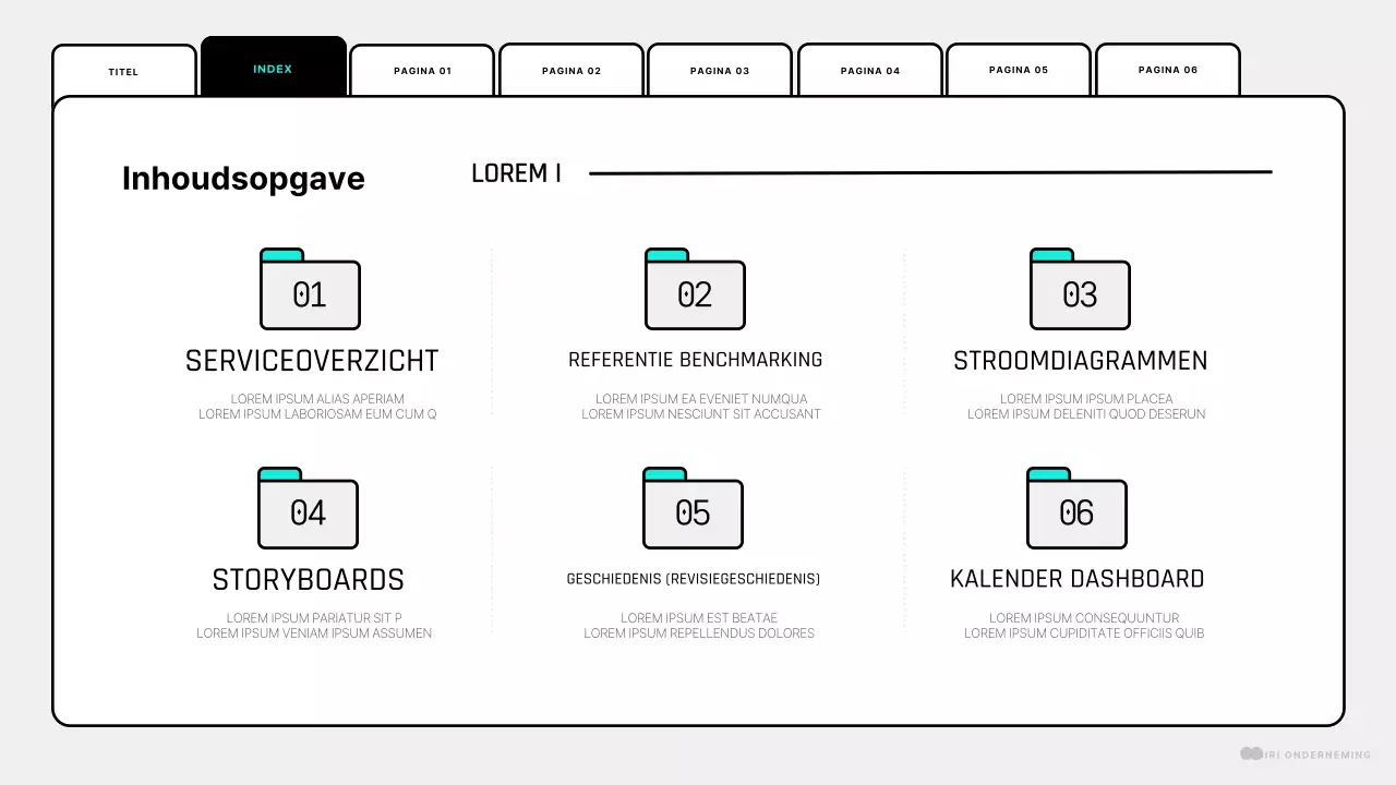 Een eenvoudig ontwerp voor een mintwitte webpagina