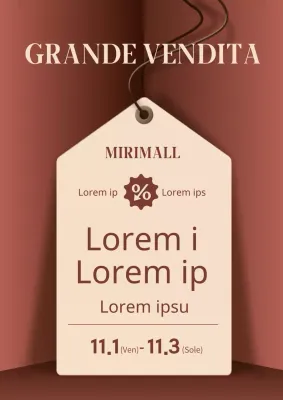 Un semplice annuncio di offerta di sconti in marrone e beige