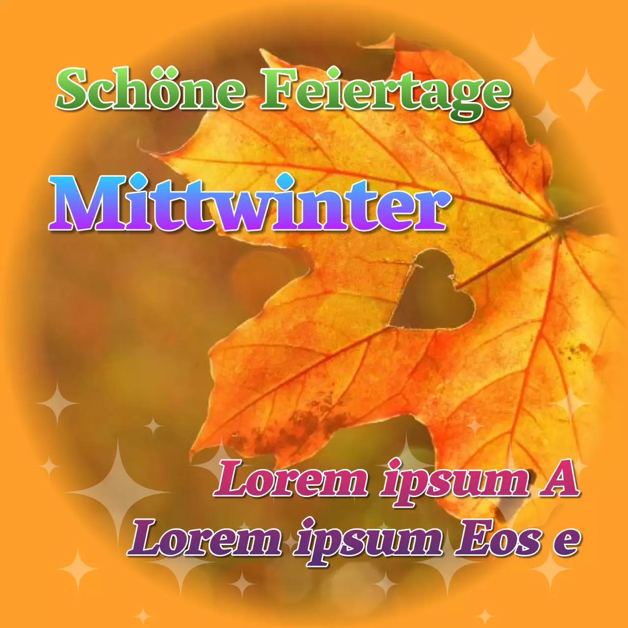 Orangefarbene und regenbogenfarbene Seniorenaktion zum Chuseok-Herbstfest der B-Klasse