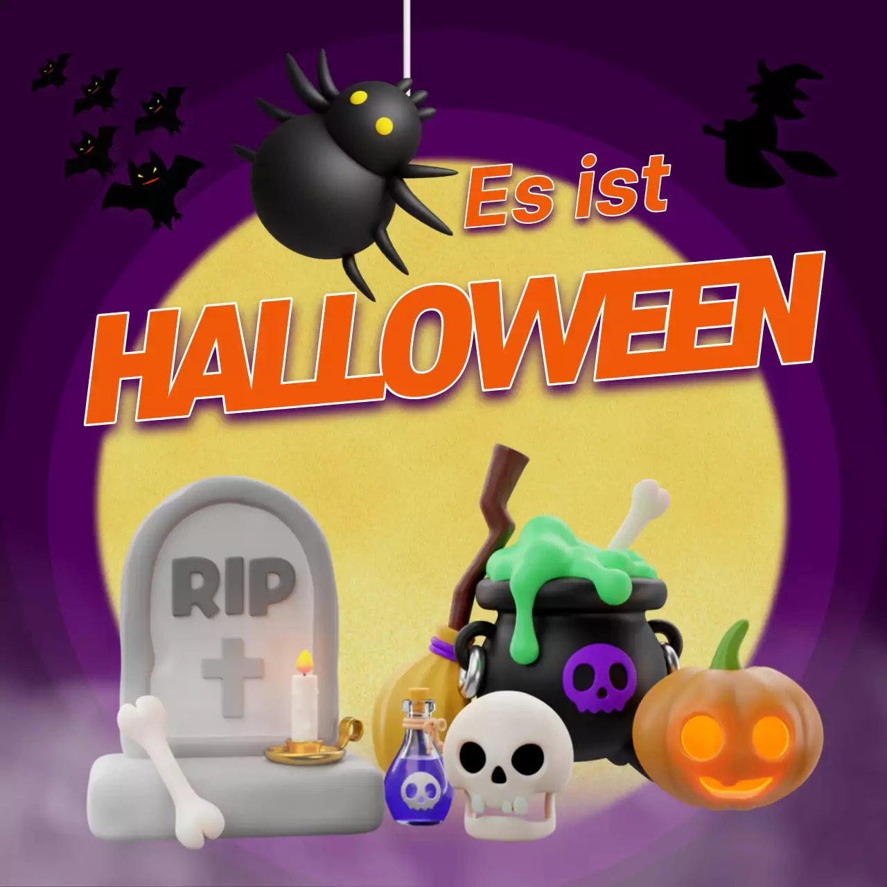 Fördern Sie fantastische Halloween-Ideen in Lila und Orange