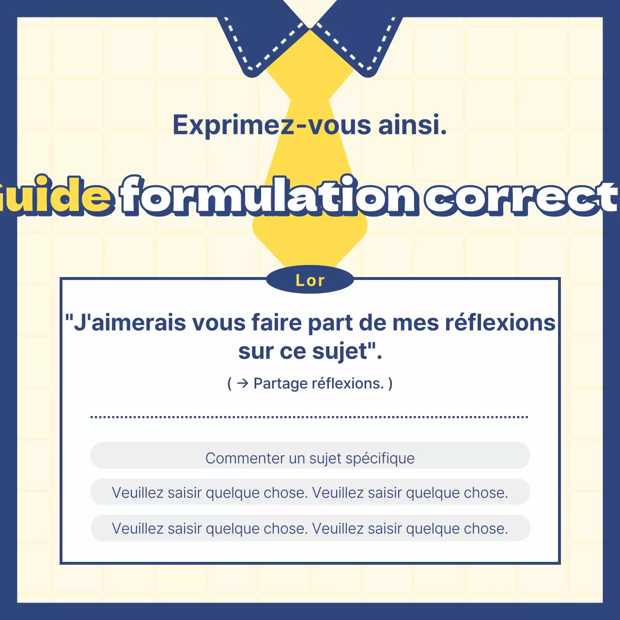  Un plan d'affaires kitsch en anglais sur fond jaune