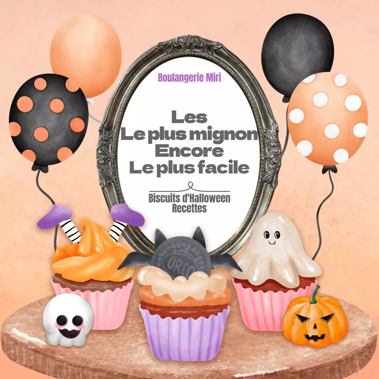 Promouvoir les biscuits kitsch d'Halloween en orange et noir