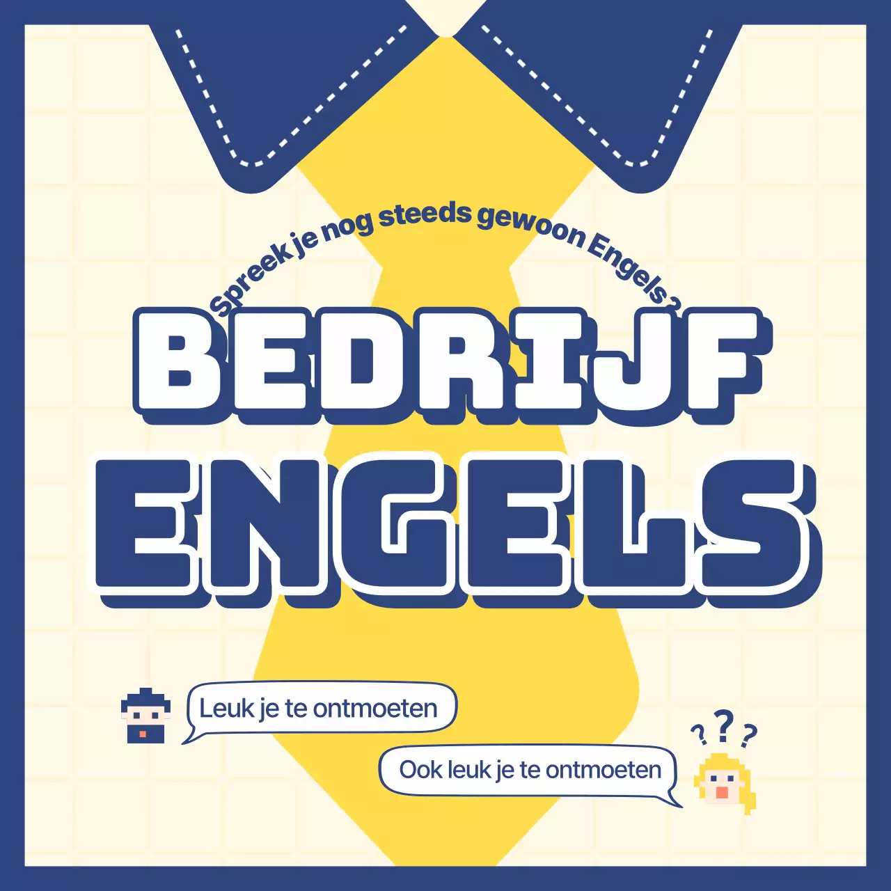  Een kitscherig zakelijk Engels plan met een gele achtergrond