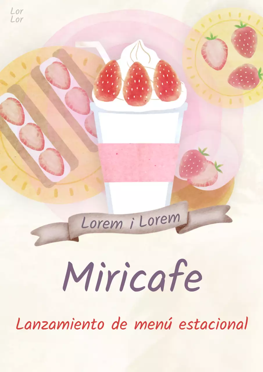 Promocionar un menú de cafetería de moda en marfil y rosa