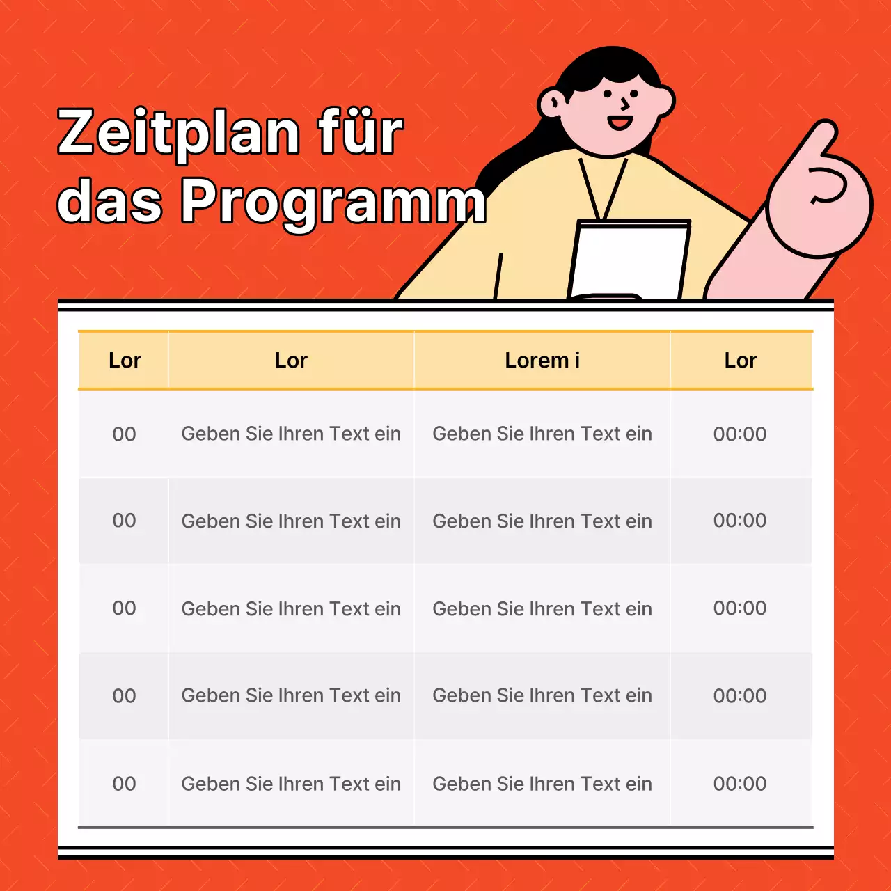 Eine einfache orangefarbene Anwerbung für unternehmerische Auszubildende