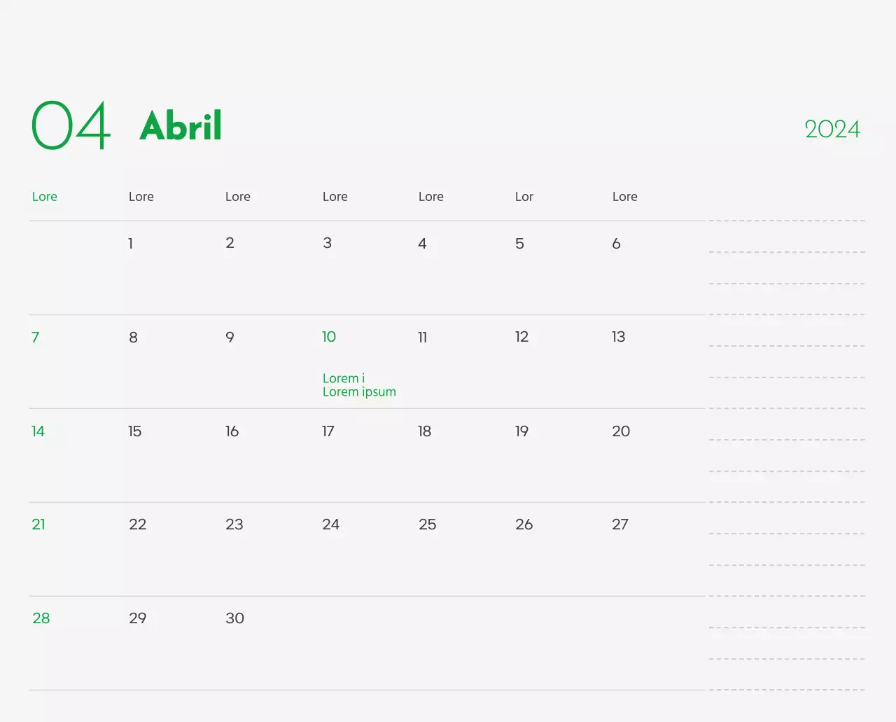 Un calendario con la imagen de un cachorro y un bonito mensaje en tonos verdes.