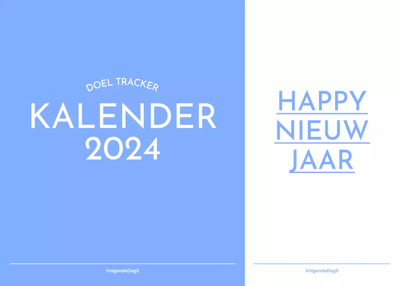 Goal tracker kalender met een vleugje blauw
