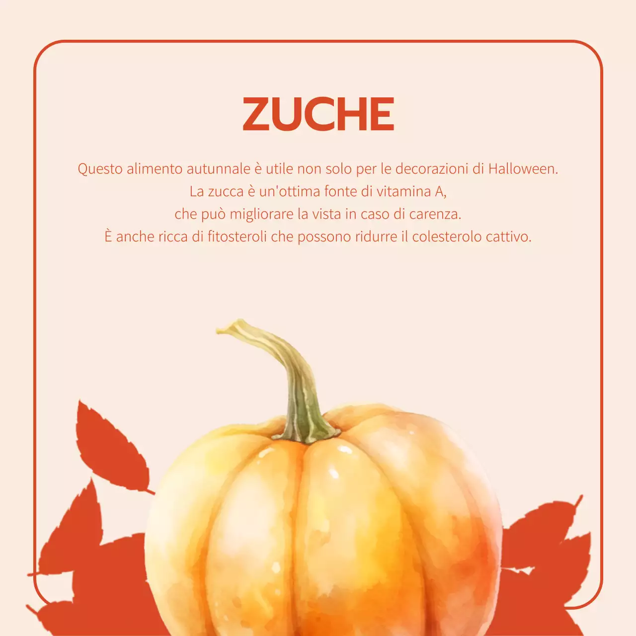 Promuovere la frutta di stagione vintage in arancione e beige