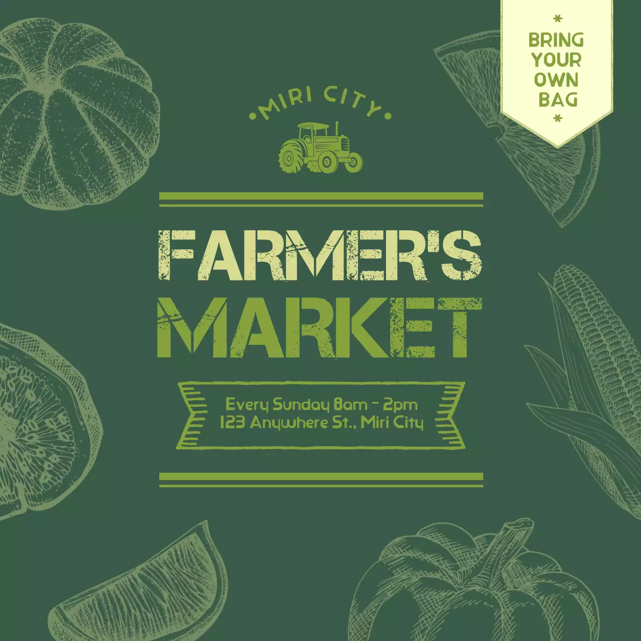 그린 러스틱 마켓 공지 인스타그램 포스트