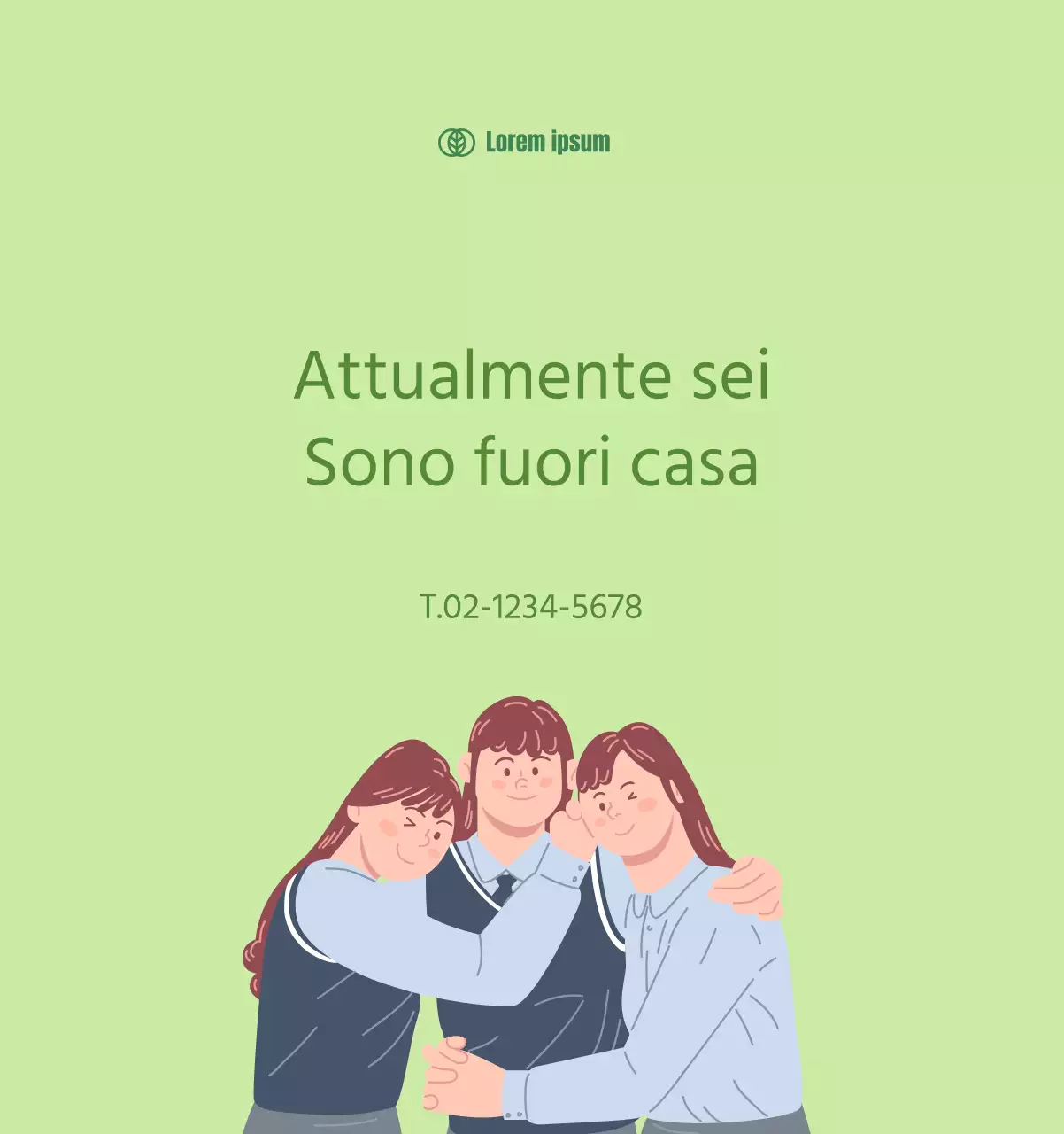 Calendario con illustrazioni giovanili su sfondo giallo e verde