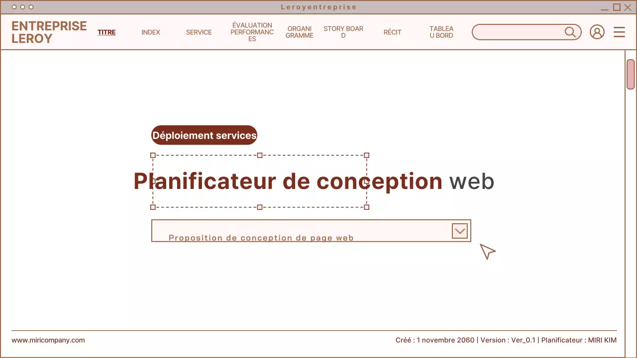 Conception d'une page web simple en beige et blanc