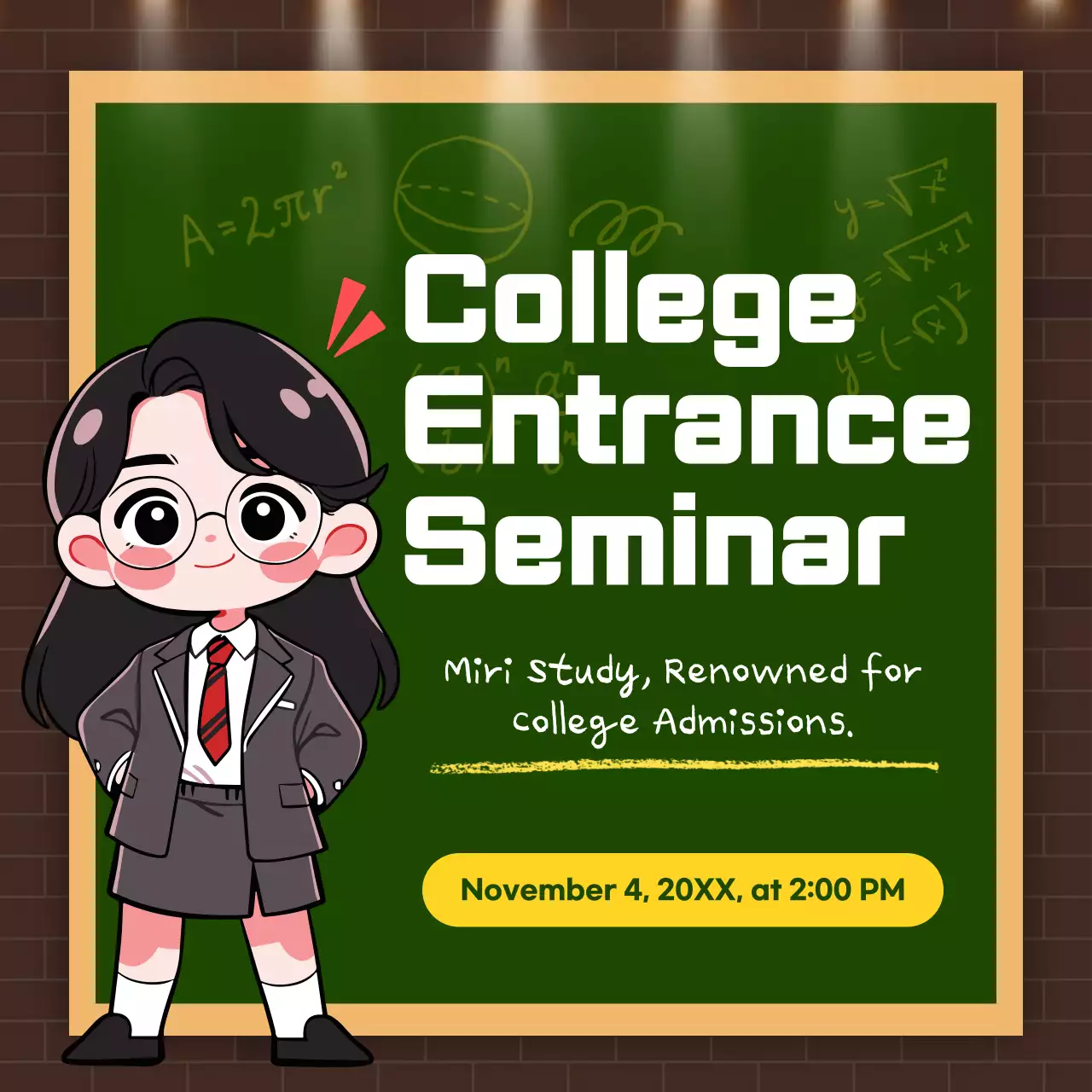 Green Animation Seminar Announcement Social Media Post