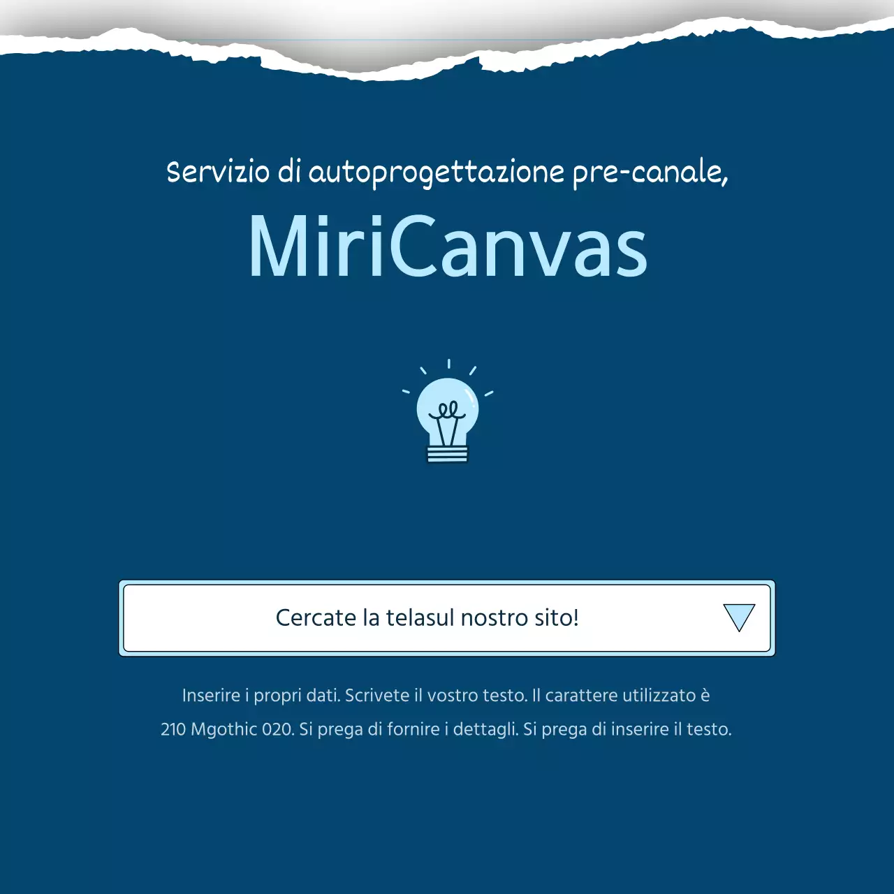 Un semplice brief di prodotto per lo storytelling in blu e azzurro