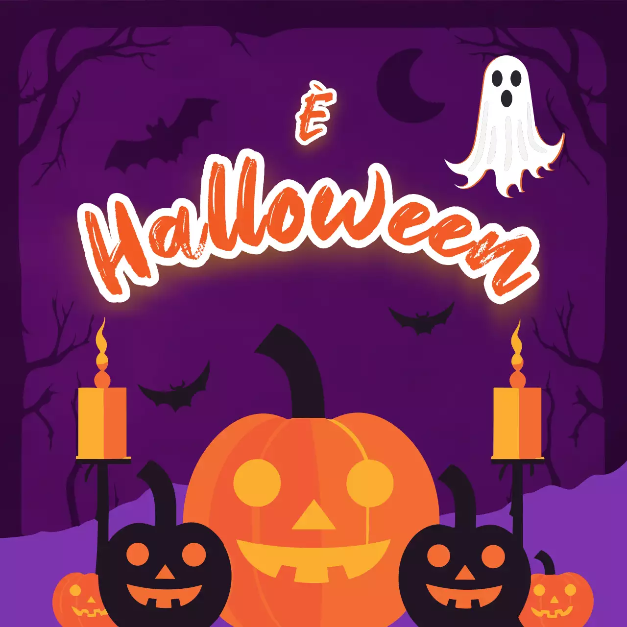 Presentazione delle decorazioni di Halloween fantasy in arancione e nero