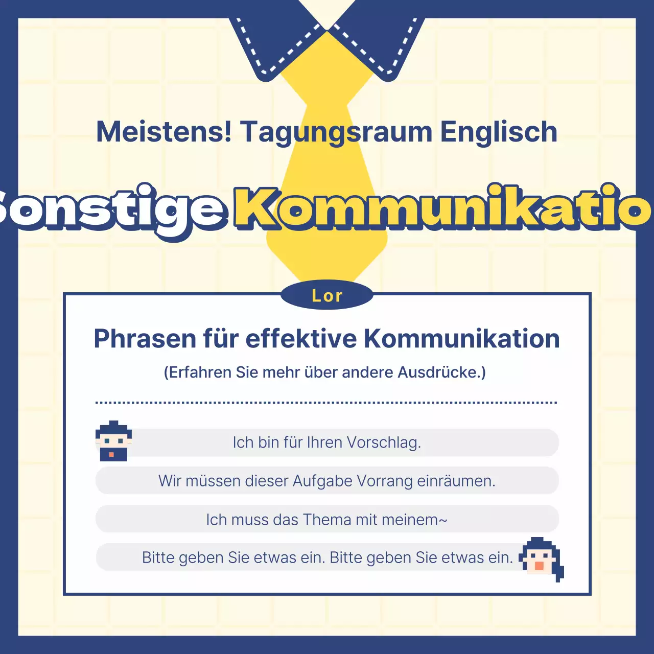  Ein kitschiger englischer Geschäftsplan mit gelbem Hintergrund