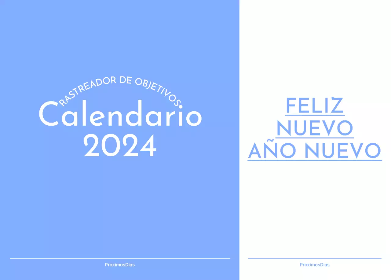 Calendario de seguimiento de objetivos con un toque de azul