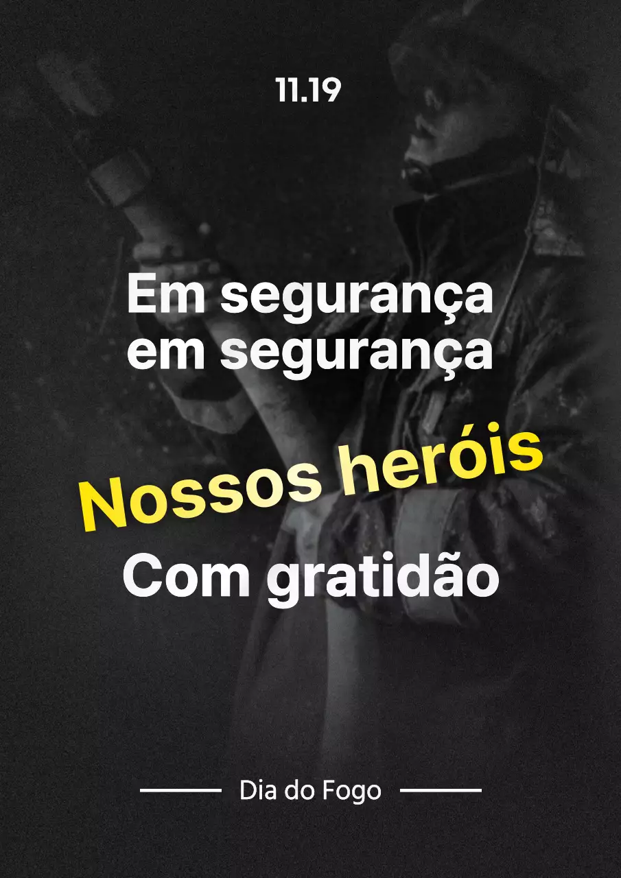 Promover o apreço pelos bombeiros modernos em preto e amarelo