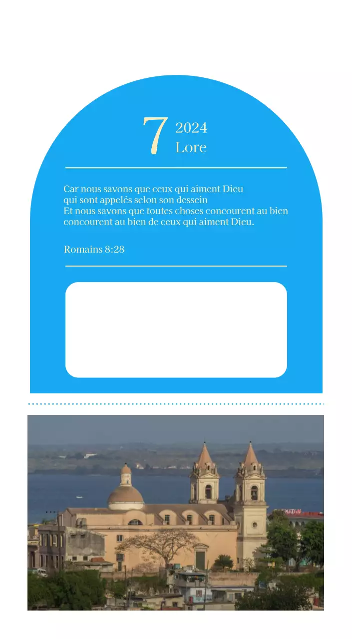 Calendrier d'église moderne bleu