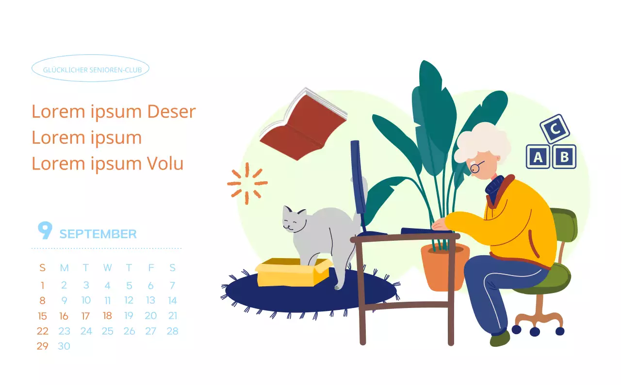 Arbeitskalender mit schönen Illustrationen