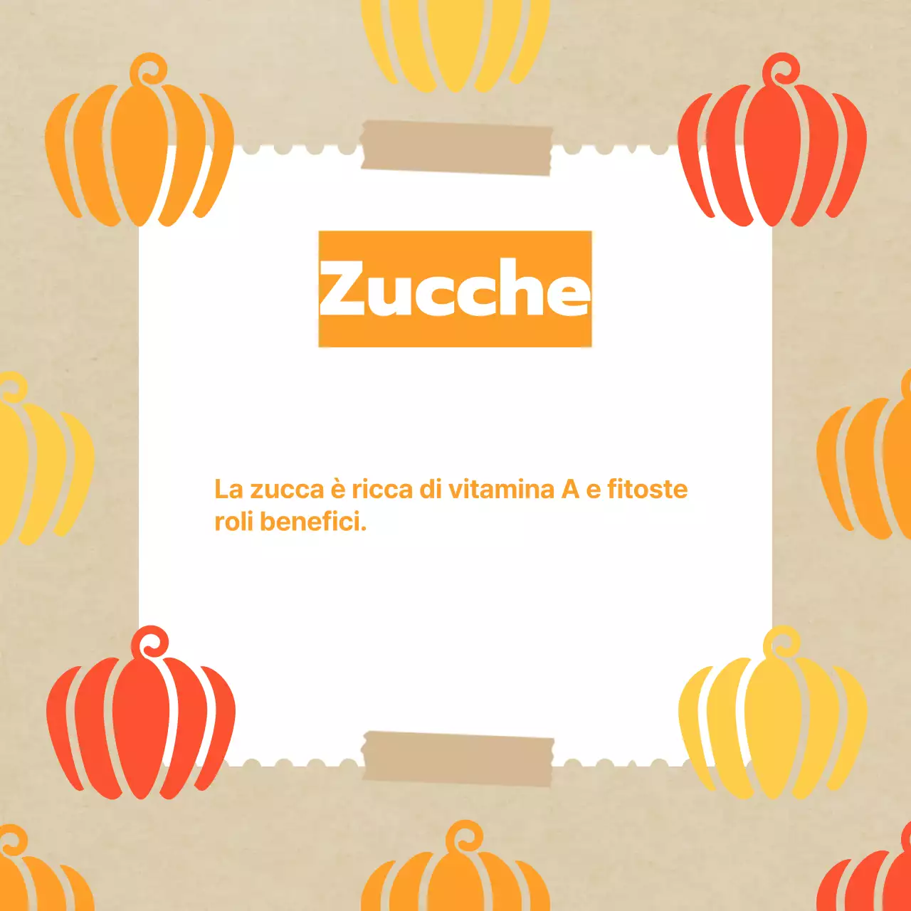 Promuovere i classici frutti autunnali in giallo e arancio