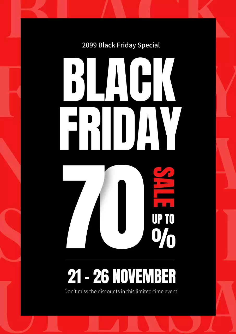 Red Bold Black Friday Promotion Poster