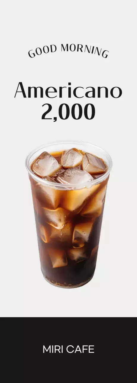 Promova o seu café com imagens de café e tipo de letra preto para um aspeto limpo