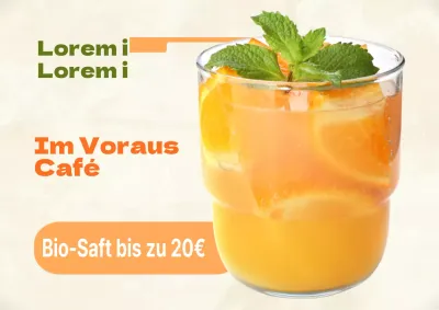 Minimalistische Cafe-Event-Anzeige in Gelb und Orange