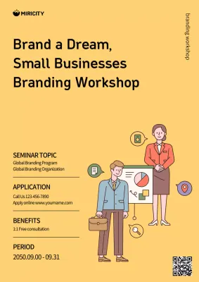Yellow Simple Branding Workshop Promotion Poster