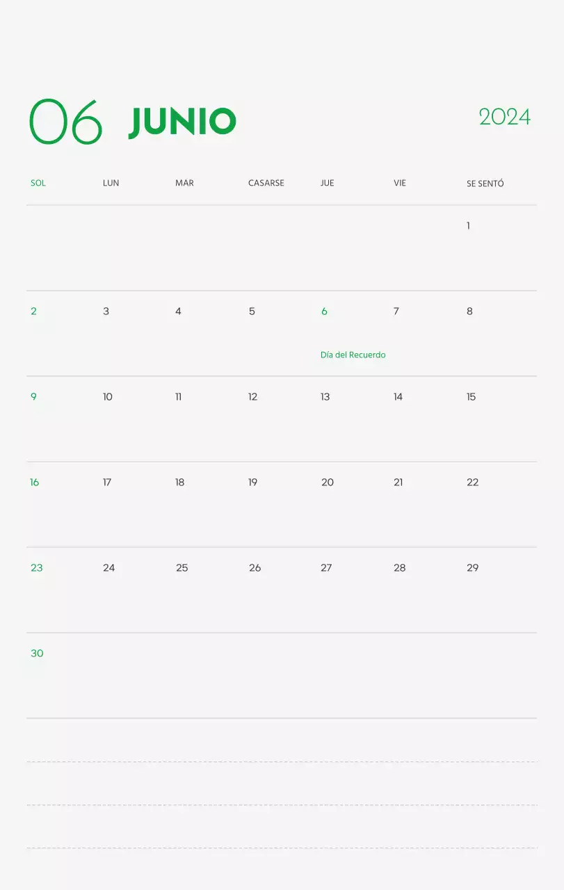 Un calendario con la imagen de un cachorro y un bonito mensaje en tonos verdes.