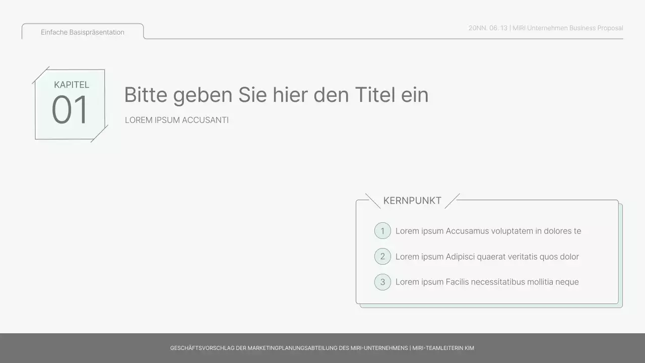 Einfacher Basisbericht in Hellblau und Hellgrün