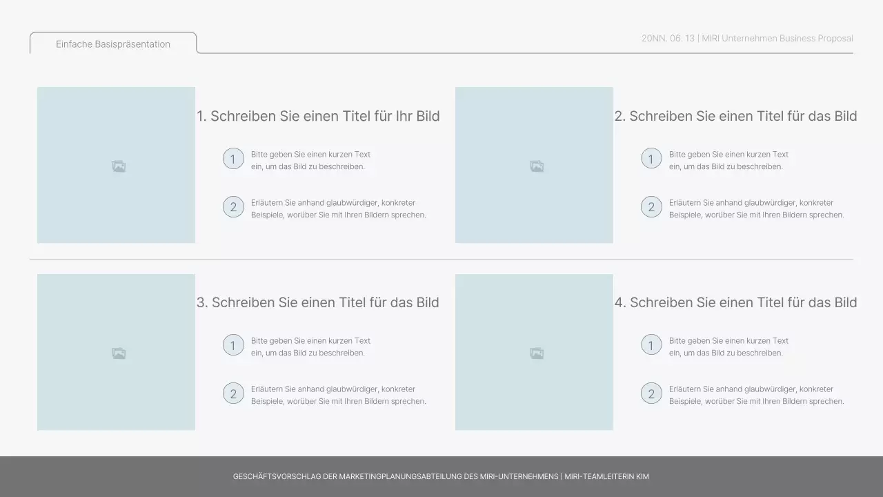 Einfacher Basisbericht in Hellblau und Hellgrün