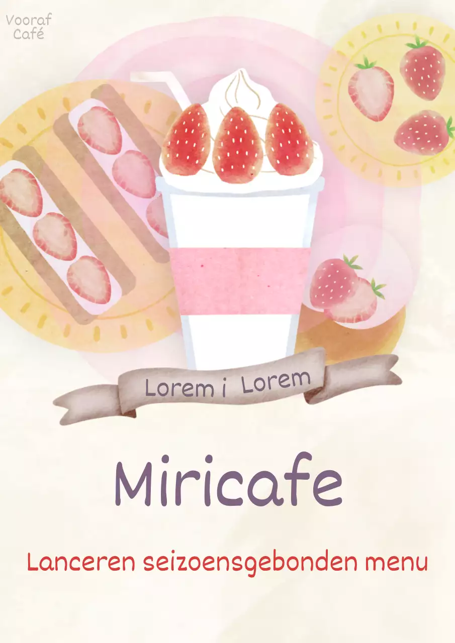 Promoot een trendy cafémenu in ivoor en roze