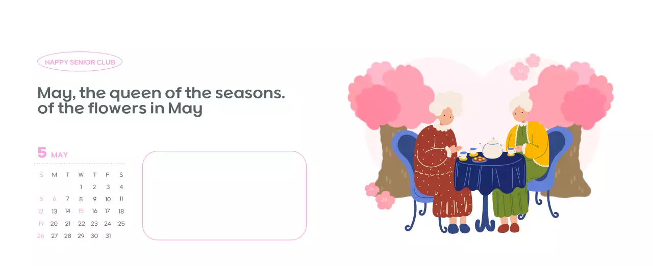 Business calendar with beautiful illustrations