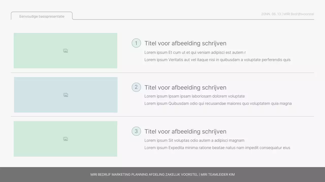 Eenvoudig basisrapport in lichtblauw en lichtgroen