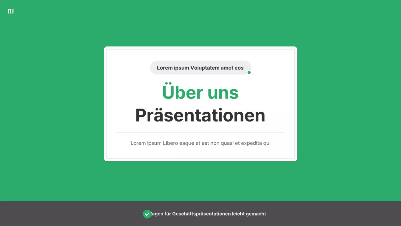 Ein einfaches grünes und graues Unternehmensprofil