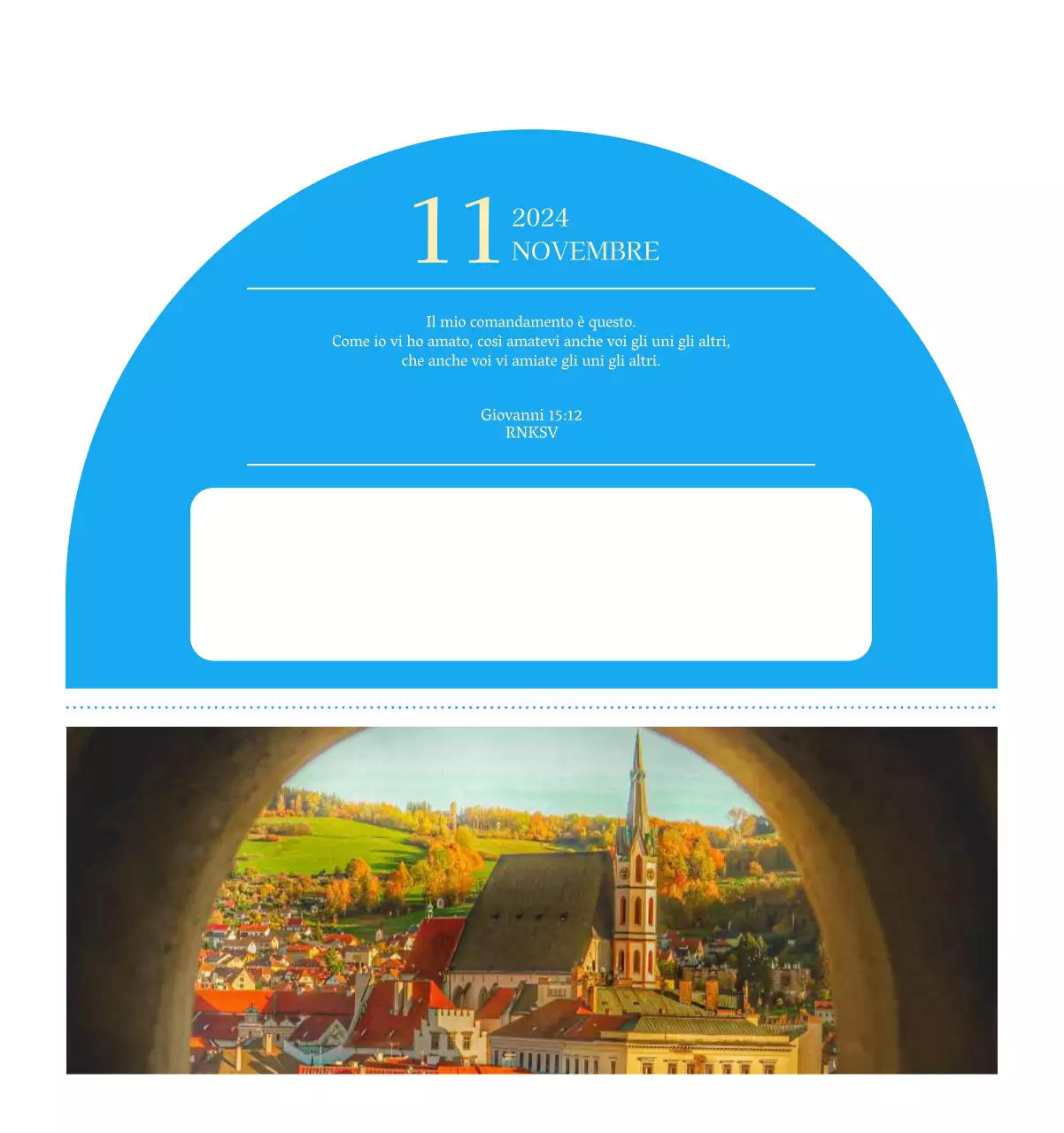 Calendario ecclesiastico blu di concezione moderna