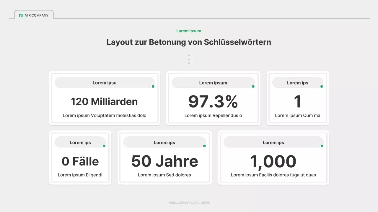 Ein einfaches grünes und graues Unternehmensprofil