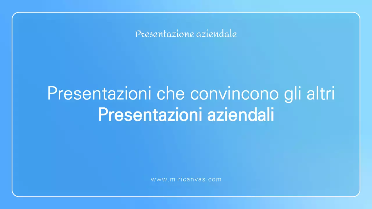 Presentazione aziendale minimalista in azzurro e bianco