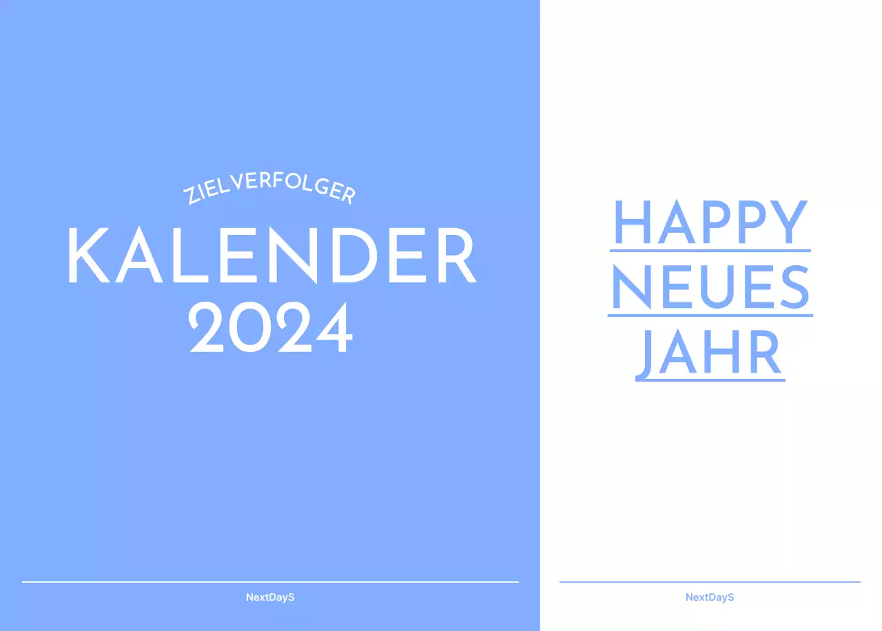 Zielverfolgungskalender mit einem Hauch von Blau