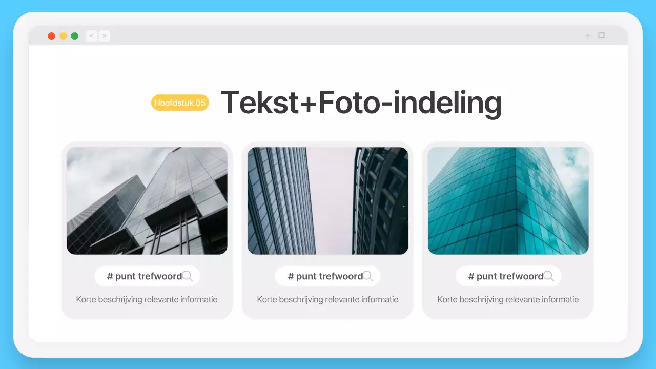 Eenvoudig browserframe in lichtblauw Bedrijfsprofiel