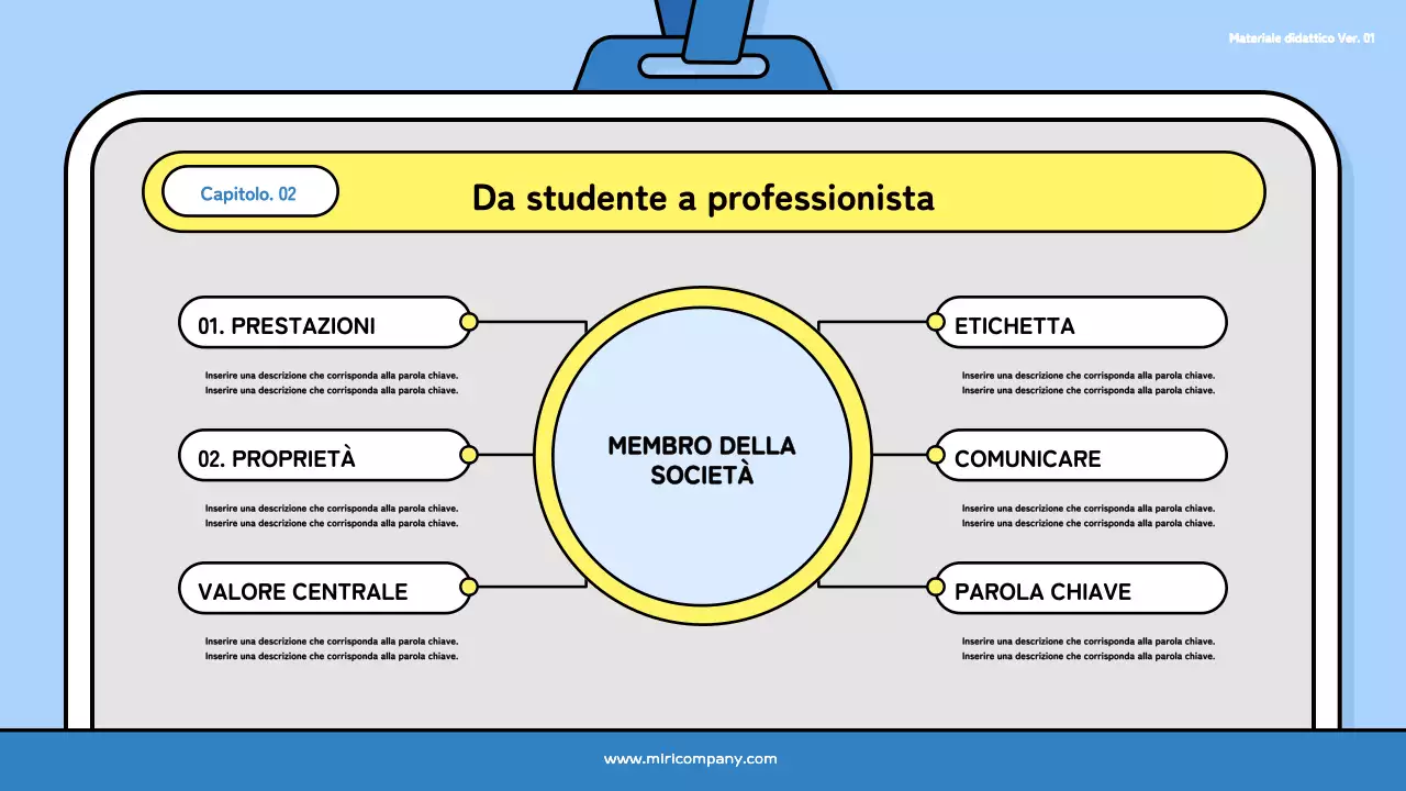 Un bel mazzo di formazione per neoassunti in azzurro e nero