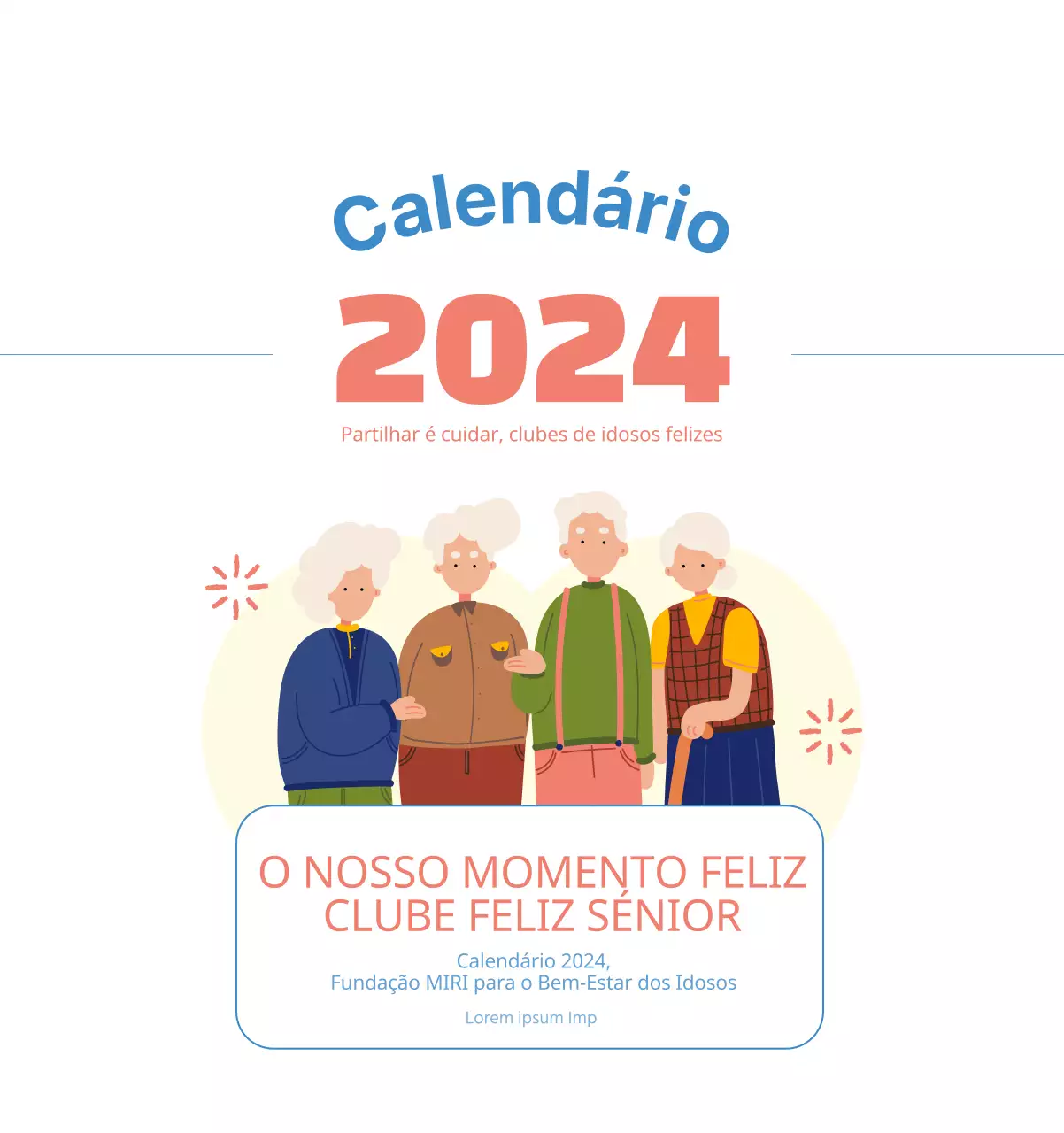 Calendário de trabalho com belas ilustrações