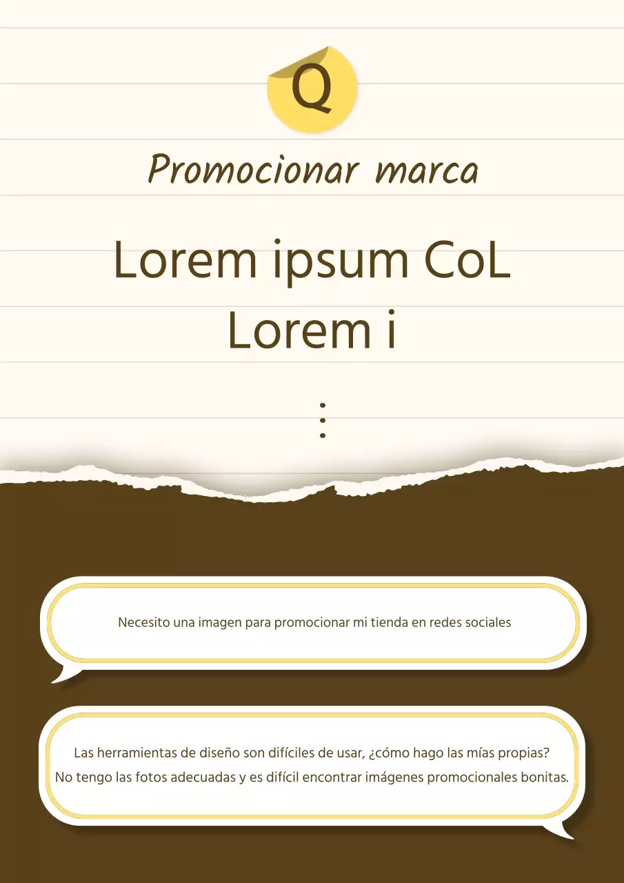 Una sencilla presentación de un producto en amarillo y beige