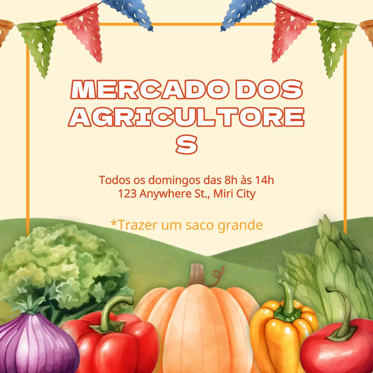 Promover um simples mercado de legumes bege e verde