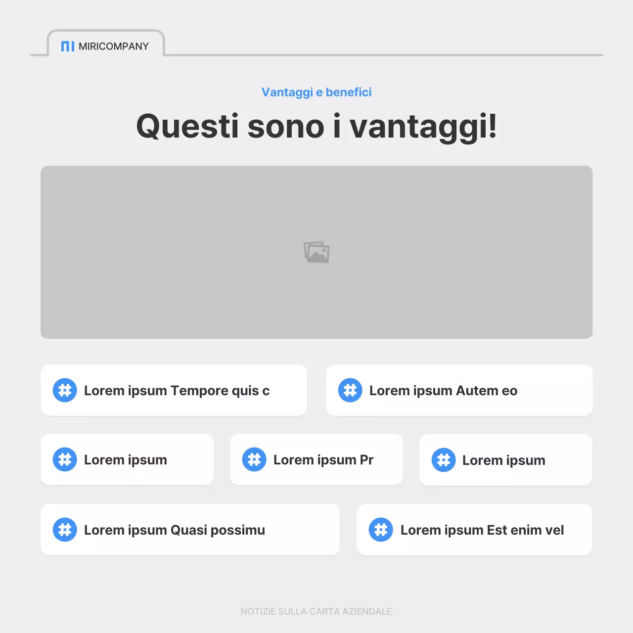 Un semplice annuncio di lavoro aziendale in blu e grigio