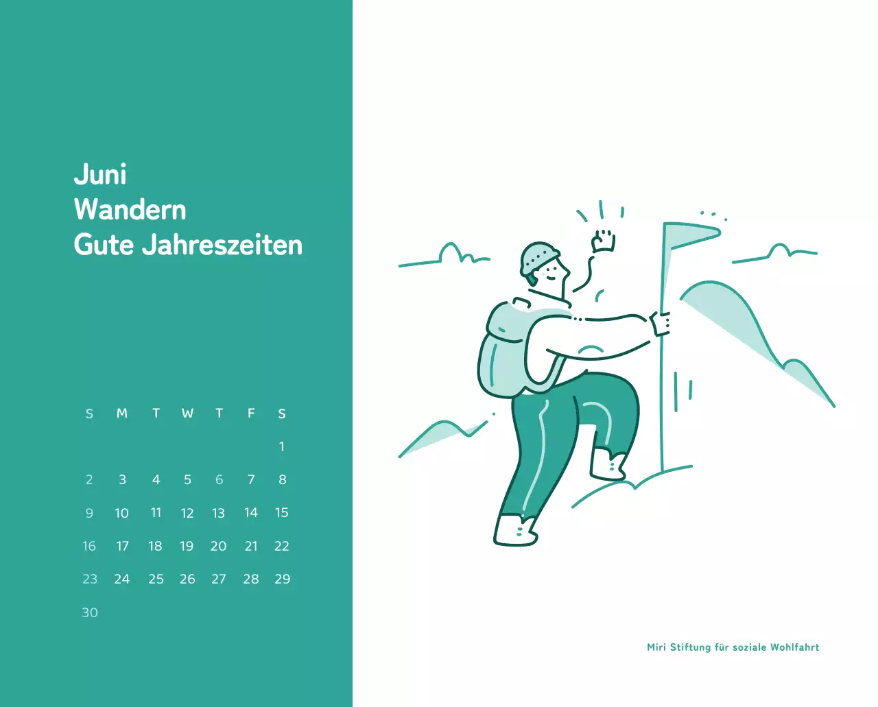 Ein Kalender mit farbenfrohen, emotionalen Illustrationen