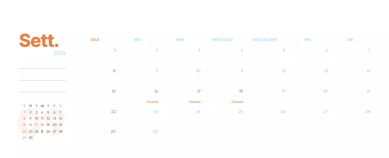 Calendario di lavoro con splendide illustrazioni